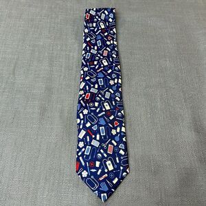 WildTies Tie Necktie Mens Blue Medical Doctor Nurse Tools Microfiber Handmade